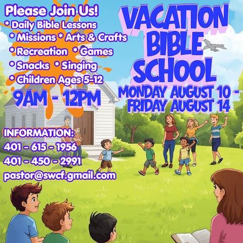 Vacation Bible School announcement at Still Water Christian Fellowship